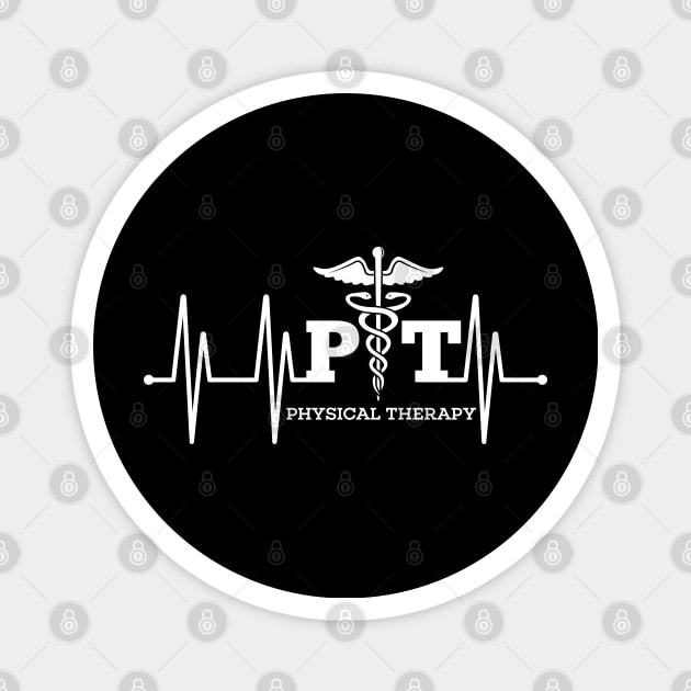 Physical Therapist Heartbeat Gift Physical Therapy PT Month Product Magnet by Linco